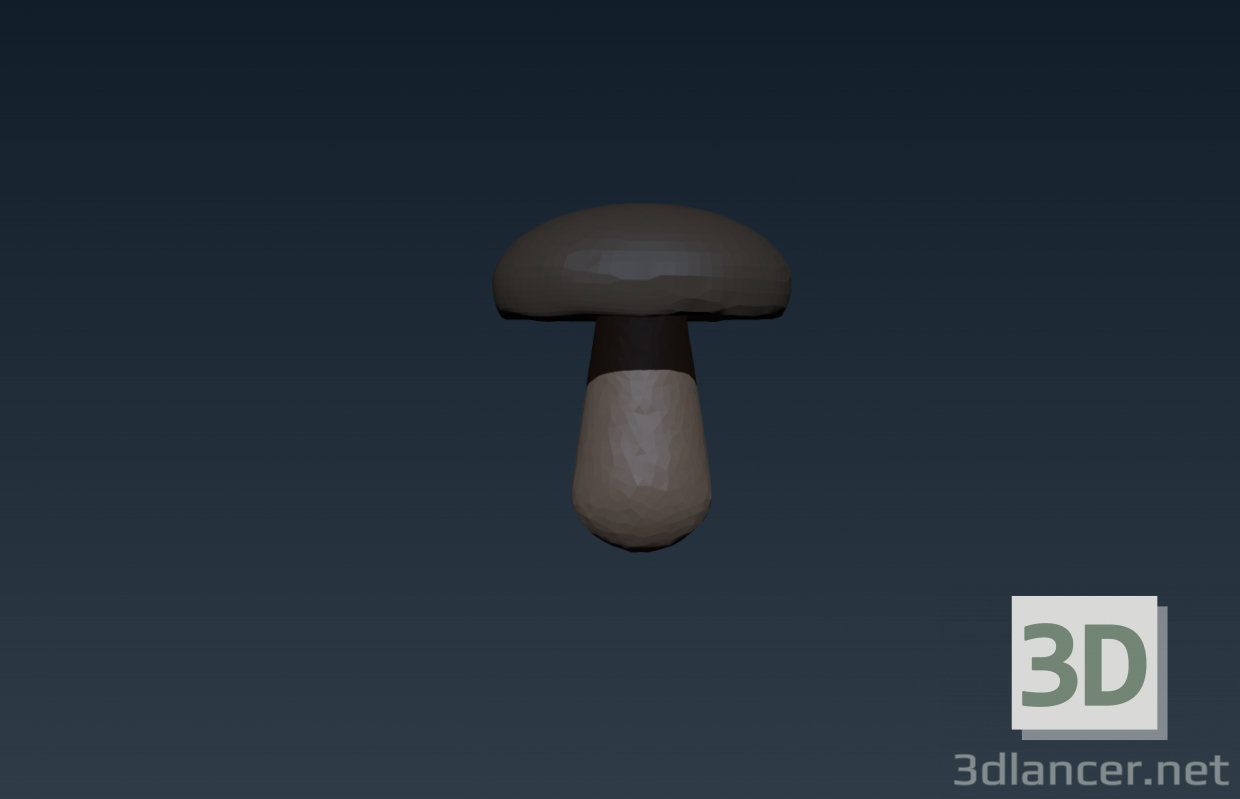 3d White mushroom model buy - render