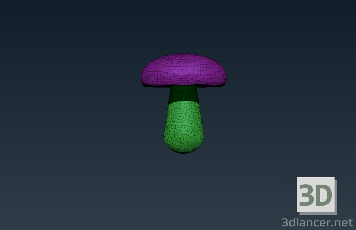 3d White mushroom model buy - render