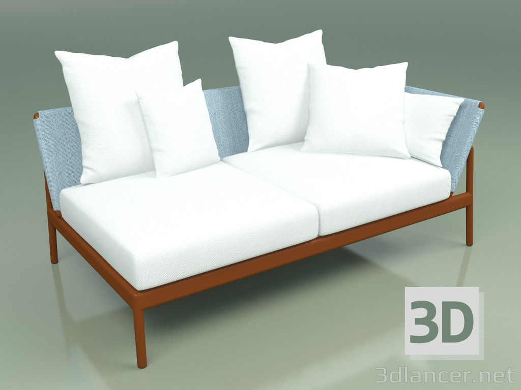 Modelo 3d Módulo de sofá esquerdo 005 (Metal Rust, Batyline Sky) - preview