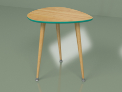 Table d'appoint Drop (turquoise, placage clair)