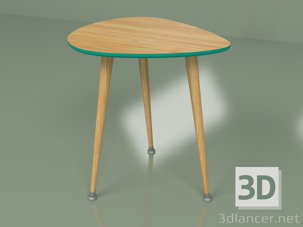 Modelo 3d Drop mesa lateral (turquesa, folheado claro) - preview