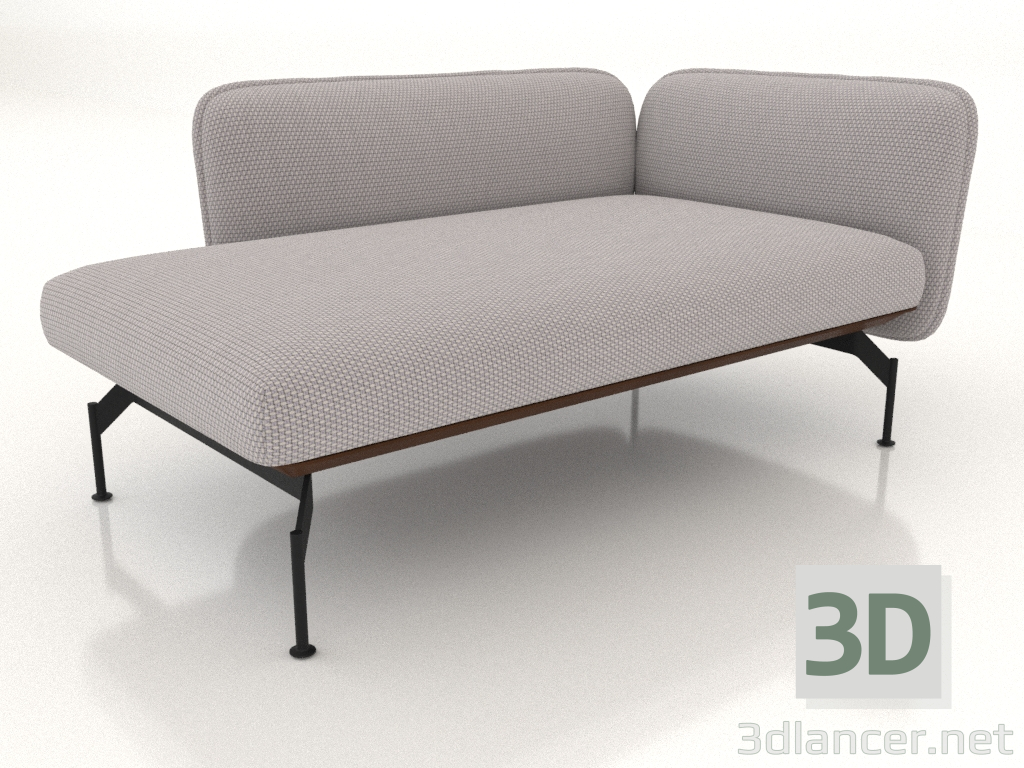3d model Chaise longue 125 with armrest 110 on the left (leather upholstery on the outside) - preview