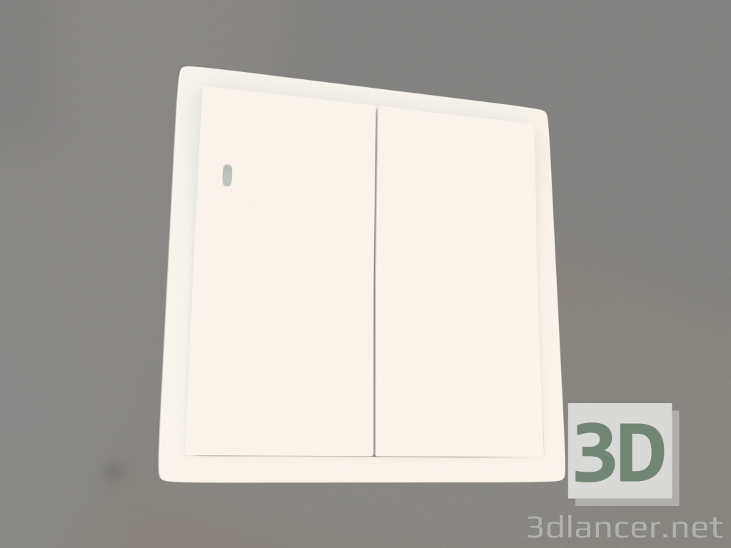 3D Modell 2-Tasten-Schalter mit Hintergrundbeleuchtung (10 A, 250 V, weiß matt, DA28533) R98 - Vorschau