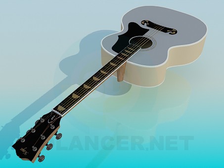 modelo 3D Guitarra acústica - escuchar modelo 3D Guitarra acústica - escuchar