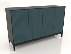 TV stand FARGO with milled facades 1600x500x950 mm (sea wave, black oak, option 4)