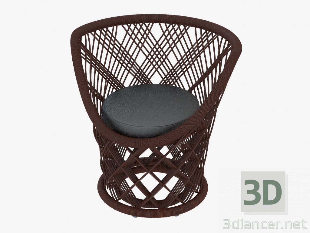 modello 3D Sedia rivestita in pelle Pavo 35076 - anteprima