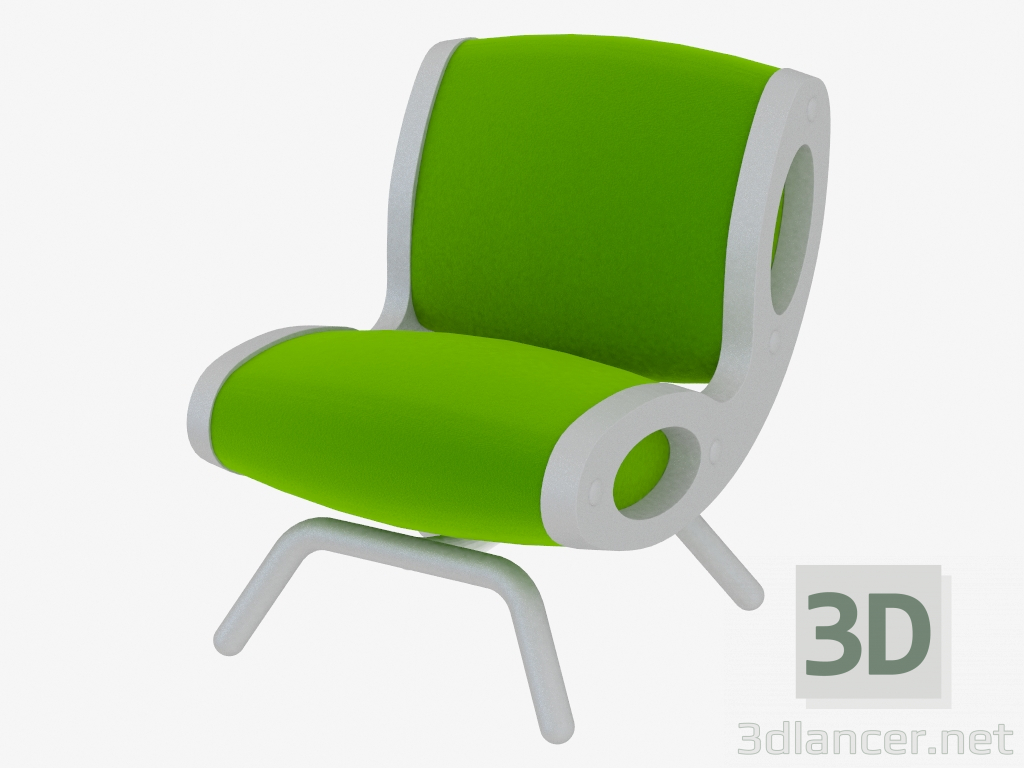 3d модель Кресло на стальном каркасе – превью