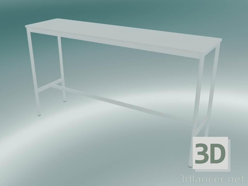 modello 3D Tavolo rettangolare Base alto 50x190x105 (bianco) - anteprima
