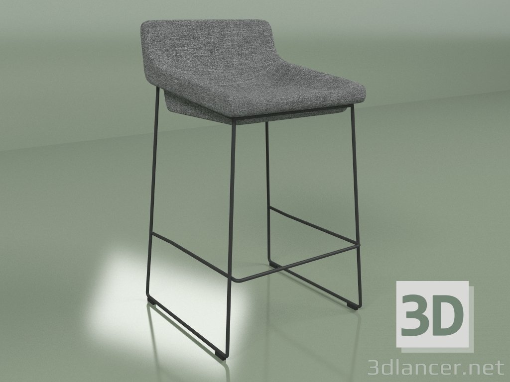 3D modeli Yarı bar sandalyesi Rahat (gri) - önizleme
