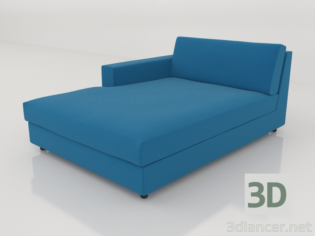 3d model Chaise longue 103 with an armrest on the left - preview