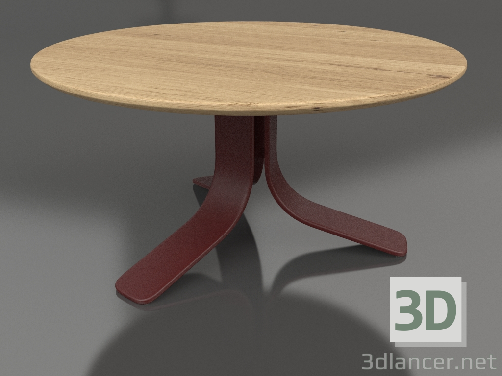 modello 3D Tavolino Ø80 (Rosso vino, Legno di Iroko) - anteprima