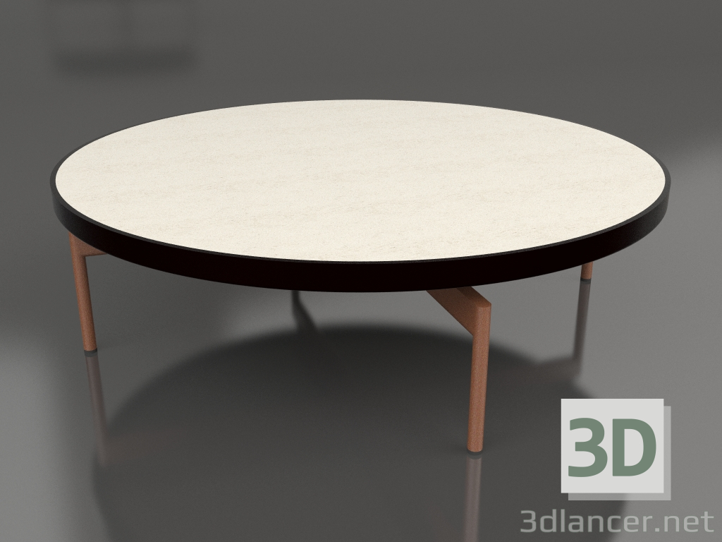modello 3D Tavolino rotondo Ø120 (Nero, DEKTON Danae) - anteprima