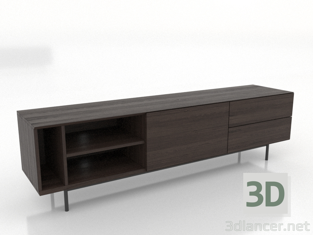 modello 3D Mobile TV 3 1800 mm (frassino noce) - anteprima modello 3D Mobile TV 3 1800 mm (frassino noce) - anteprima