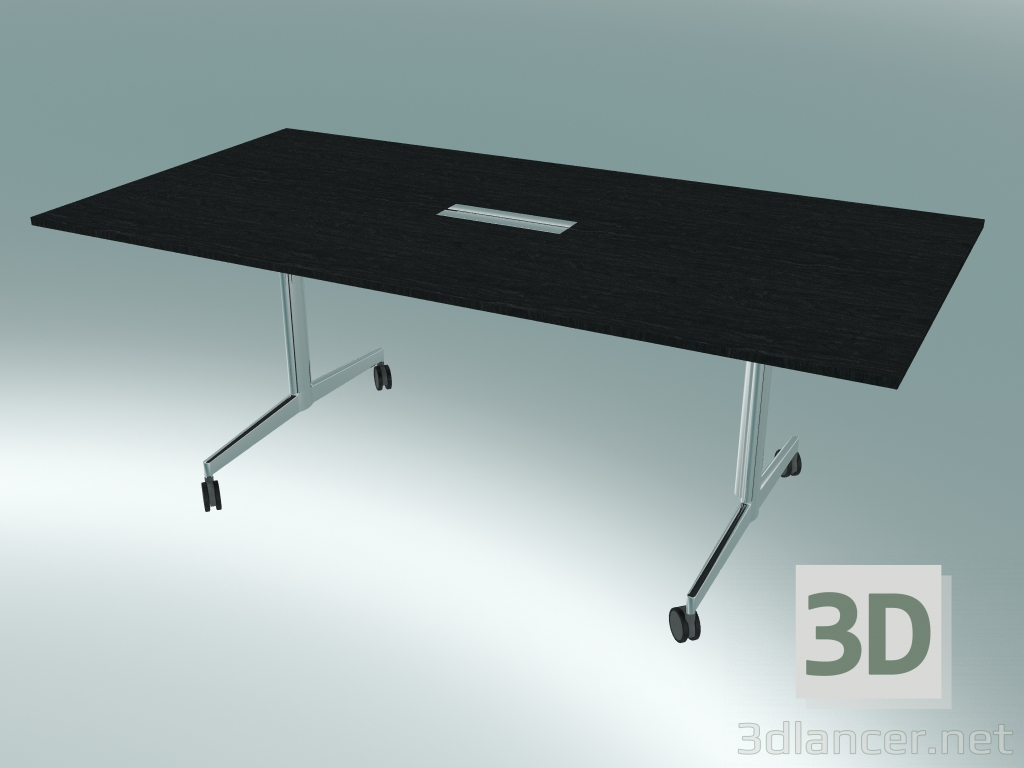 3d model Big T-leg style rectangular table (2000x1000, 740mm) - preview