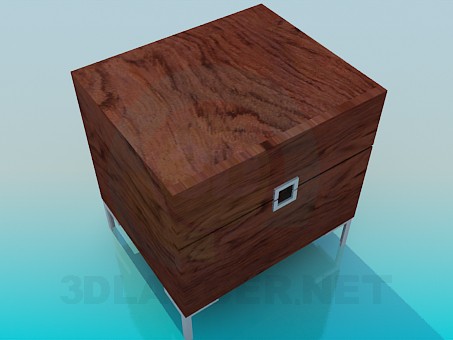 3d model A small wooden bedside table - preview 3d model A small wooden bedside table - preview