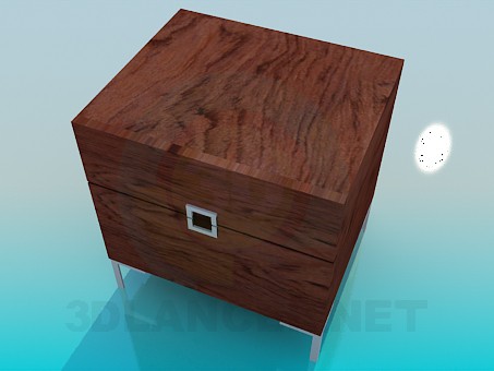 3d model A small wooden bedside table - preview 3d model A small wooden bedside table - preview