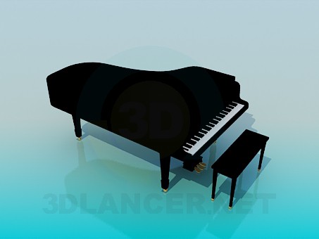 modèle 3D Piano à queue - preview