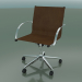 3d model Swivel chair with armrests on 5 wheels, with leather upholstery (1211) - preview