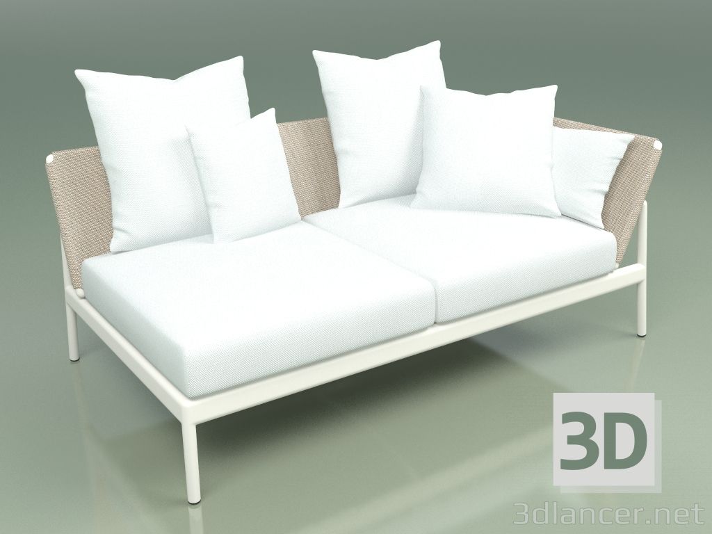 3d model Sofa module left 005 (Metal Milk, Batyline Sand) - preview