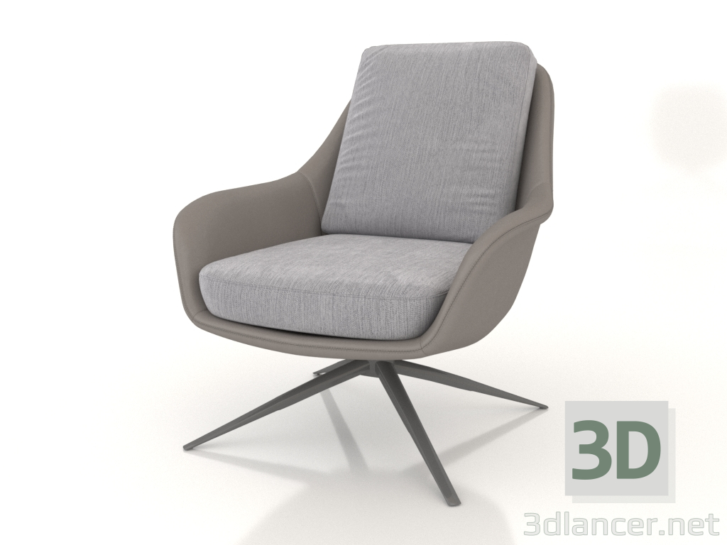 3D Modell Sessel Form (grau-braun) - Vorschau