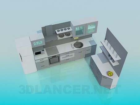 3 डी मॉडल रसोई घर के लिए फर्नीचर - पूर्वावलोकन