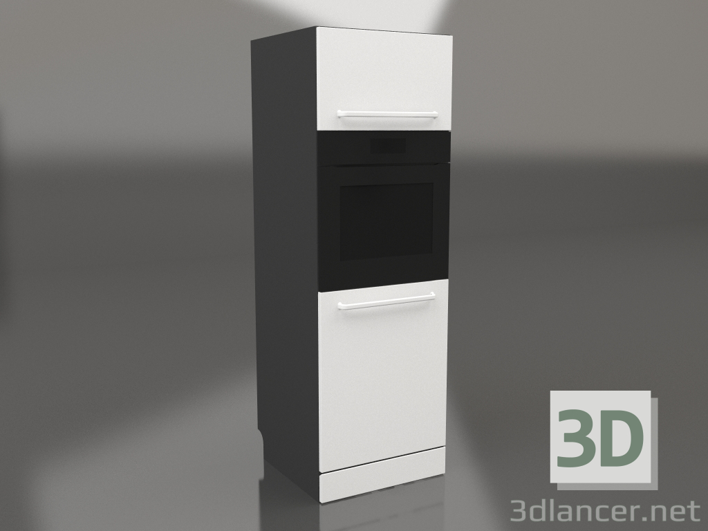 3D modeli Fırın ve bulaşık makinesi 60 cm (beyaz) - önizleme