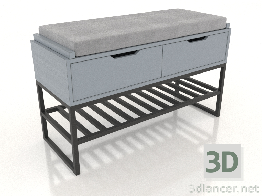 Modelo 3d Banquete (cinza prateado RAL 7001 com textura de madeira) - preview