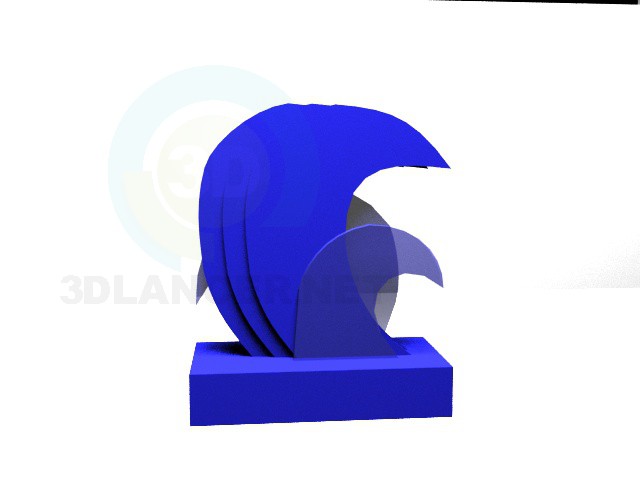 modelo 3D estatuilla de una onda - escuchar modelo 3D estatuilla de una onda - escuchar