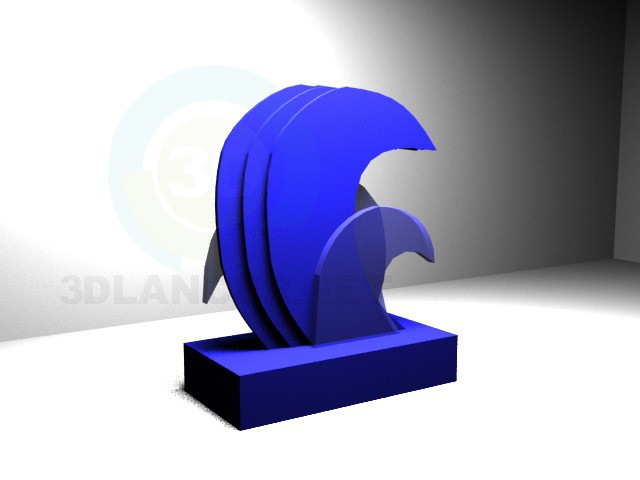 modelo 3D estatuilla de una onda - escuchar modelo 3D estatuilla de una onda - escuchar