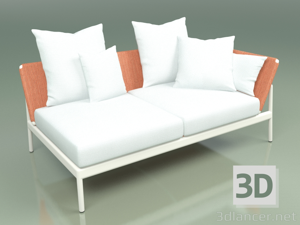 3D Modell Sofamodul links 005 (Metal Milk, Batyline Orange) - Vorschau
