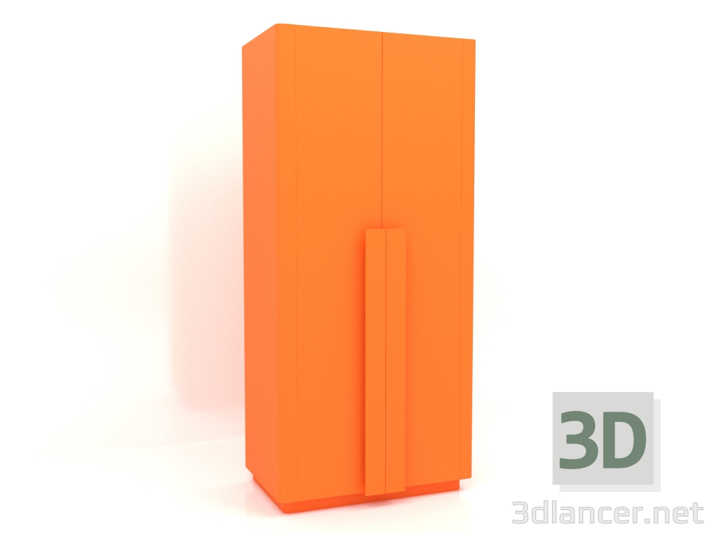 3d model Wardrobe MW 04 paint (option 3, 1000x650x2200, luminous bright orange) - preview