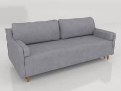 Square straight 3-seater folding sofa