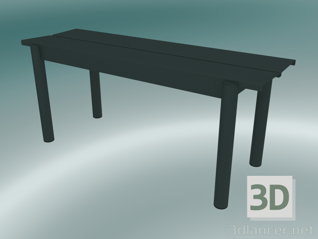 3D Modell Bank Linear Steel (110 cm, Dunkelgrün) - Vorschau