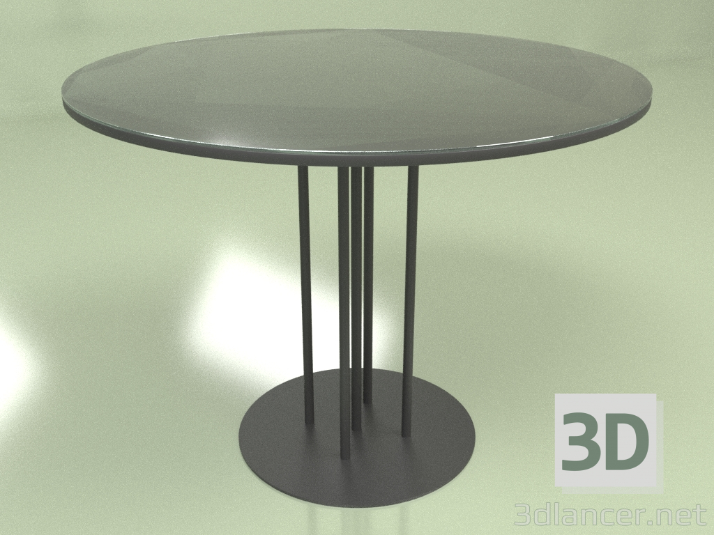 3d model Dining table round 4P (glossy) - preview