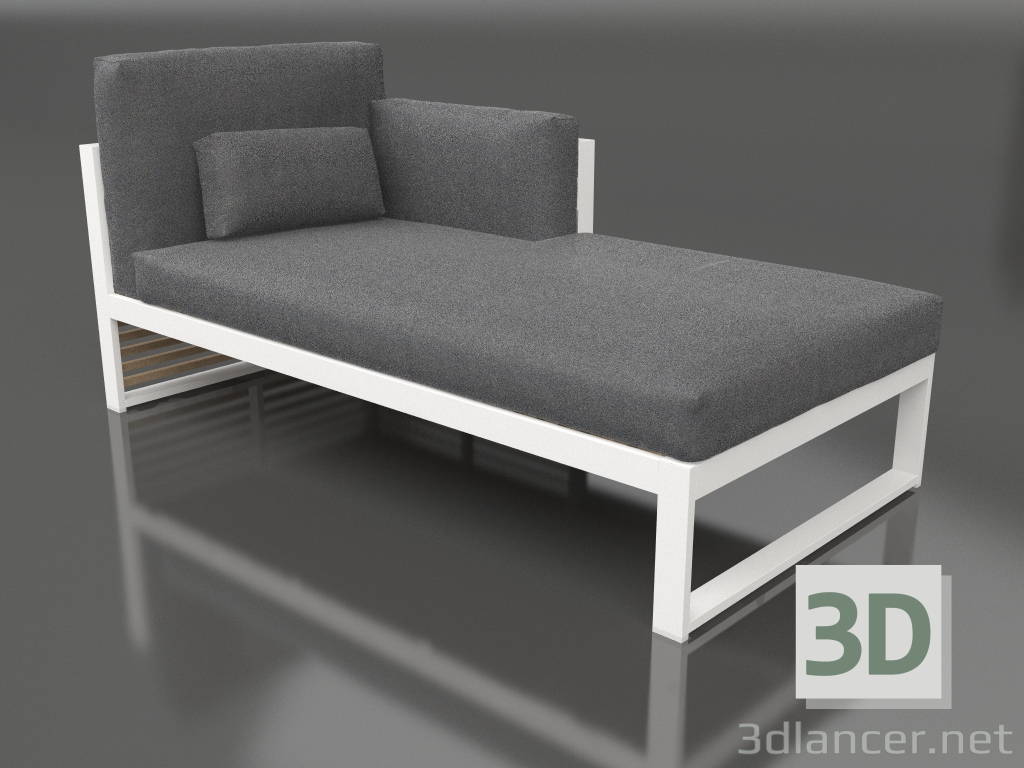 3d model Modular sofa, section 2 right, high back (White) - preview
