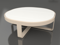 Кофейный столик круглый Ø90 (DEKTON Zenith, Sand)