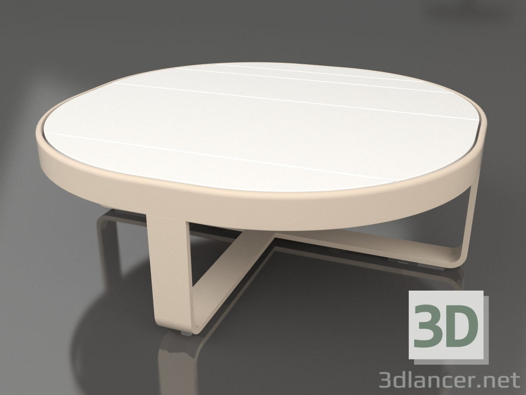 modello 3D Tavolino rotondo Ø90 (DEKTON Zenith, Sabbia) - anteprima