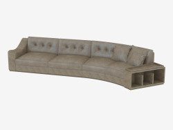 Modern leather sofa with shelves Golden Circus (439х162х83)