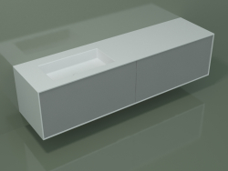 Washbasin with drawers (06UCA34S1, Silver Gray C35, L 192, P 50, H 48 cm)