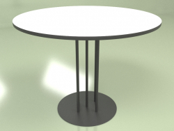 Dining table round 4P (white-anthracite)