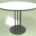 3d model Dining table round 4P (white-anthracite) - preview