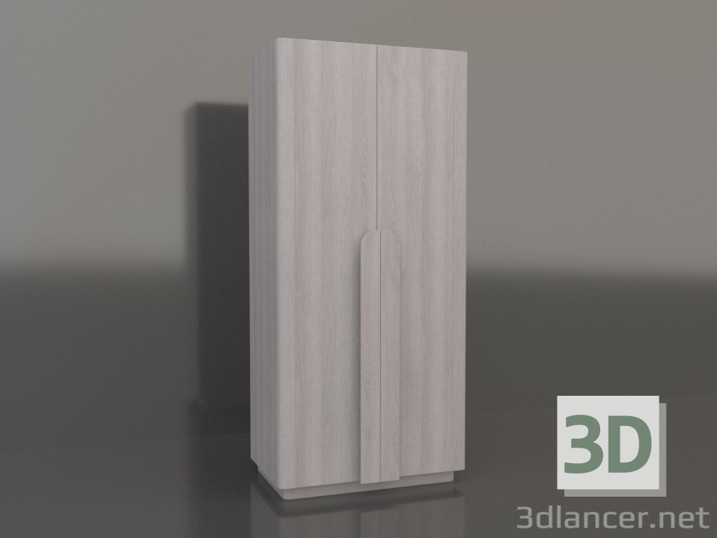 3d model Wardrobe MW 04 wood (option 4, 1000x650x2200, wood pale) - preview