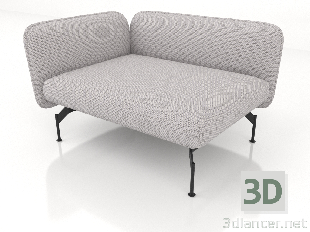 3d model Módulo sofá de 1,5 plazas con reposabrazos a la izquierda - vista previa