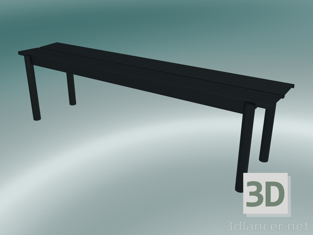 3D Modell Sitzbank Linear Steel (170 cm, Schwarz) - Vorschau