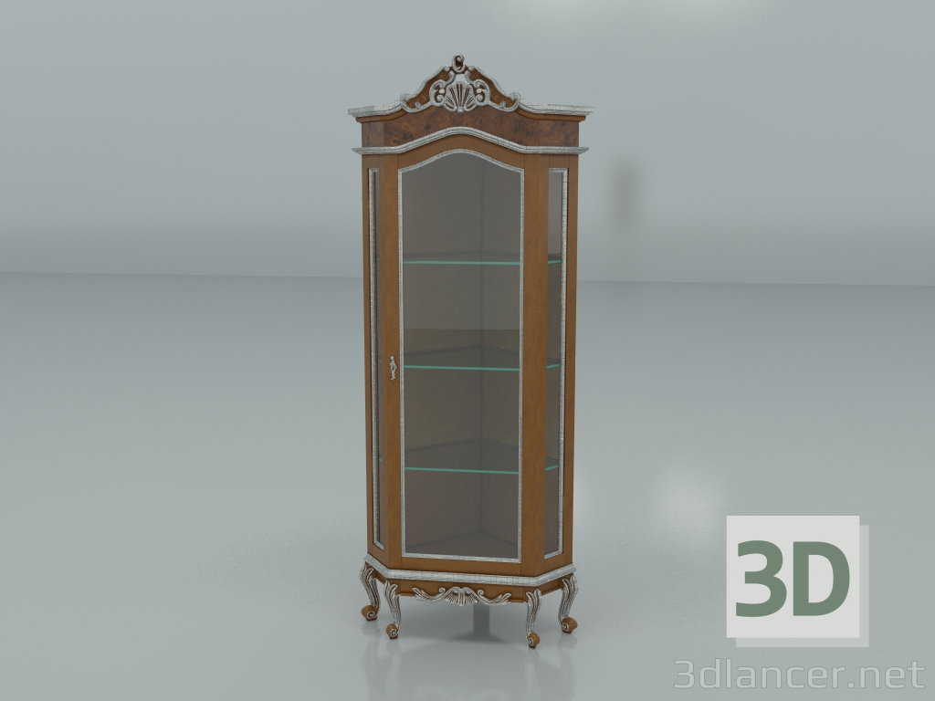 3d model 1-door corner glass cabinet (art. 12125) - preview