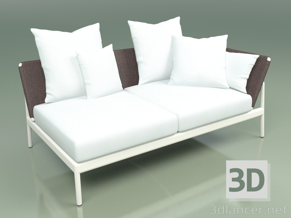 3d model Sofa module left 005 (Metal Milk, Batyline Brown) - preview