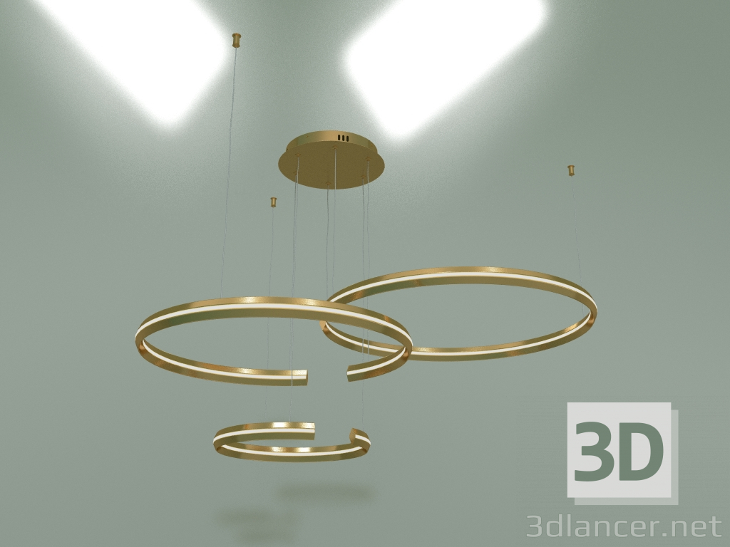 3d model Pendant lamp 90180-3 (gold) - preview