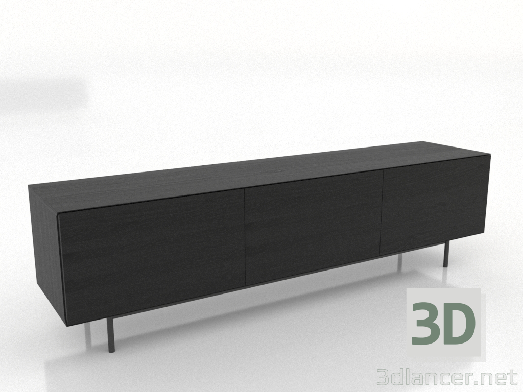 modèle 3D Meuble TV 4 1800 mm (noir RAL 9005) - preview modèle 3D Meuble TV 4 1800 mm (noir RAL 9005) - preview