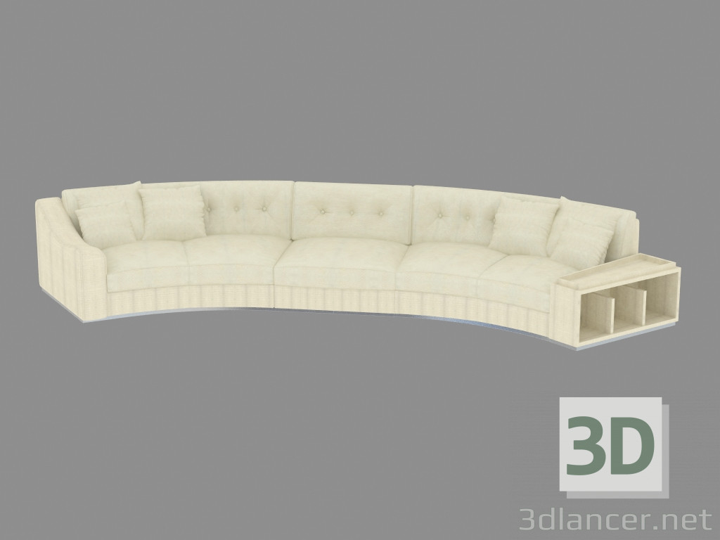 3d model Modern sofa with Golden Circus shelves (515h167h83) - preview