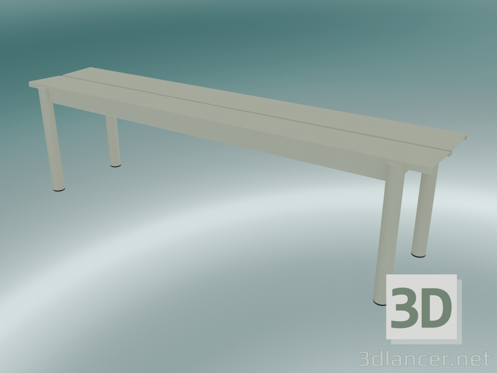 modèle 3D Banc en acier linéaire (170 cm, blanc cassé) - preview